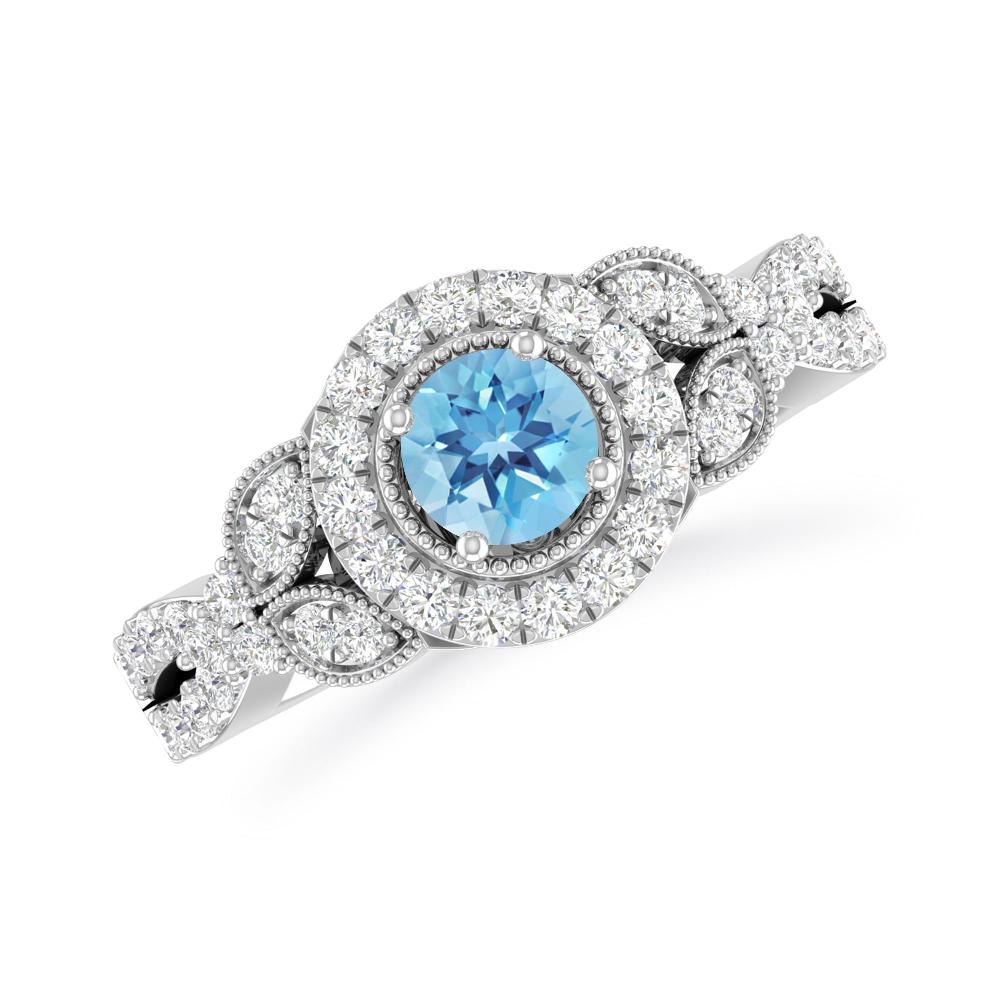 White Gold - Blue Topaz