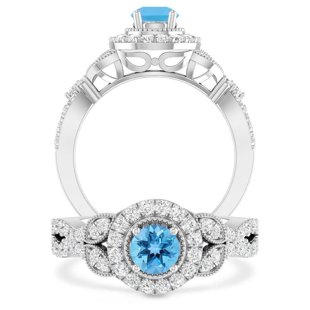 White Gold - Blue Topaz