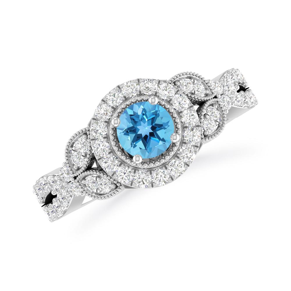 White Gold - Blue Topaz