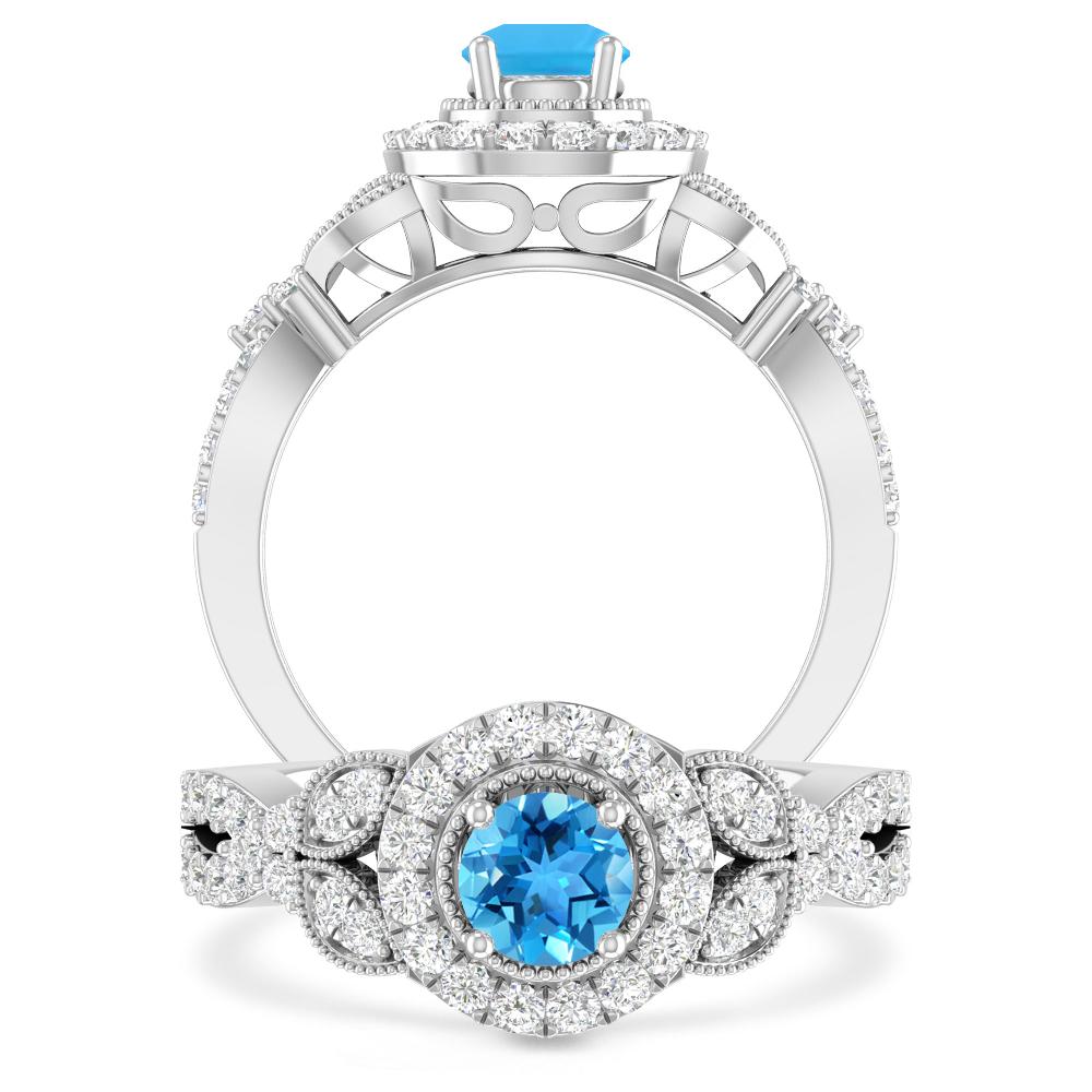 White Gold - Blue Topaz