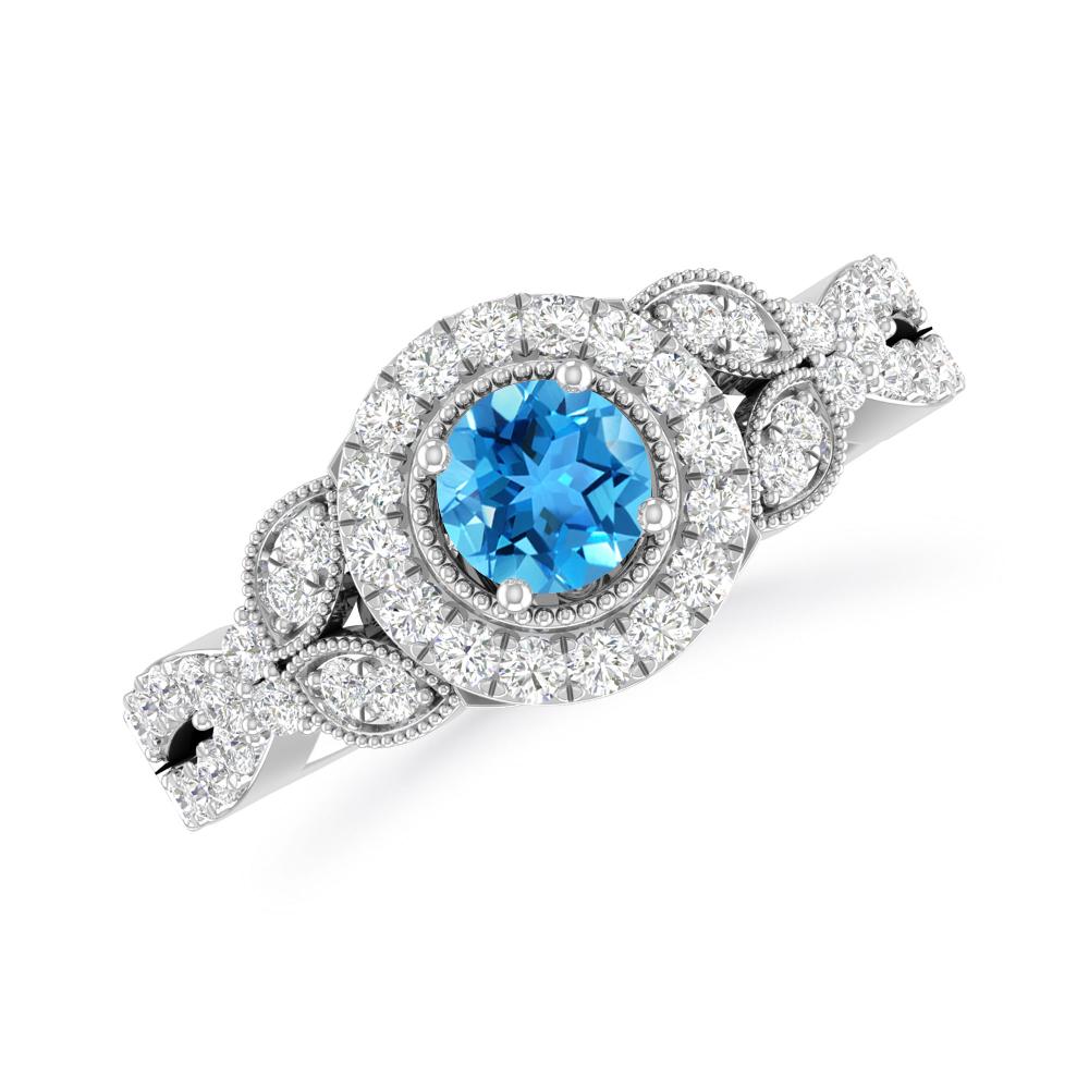 White Gold - Blue Topaz