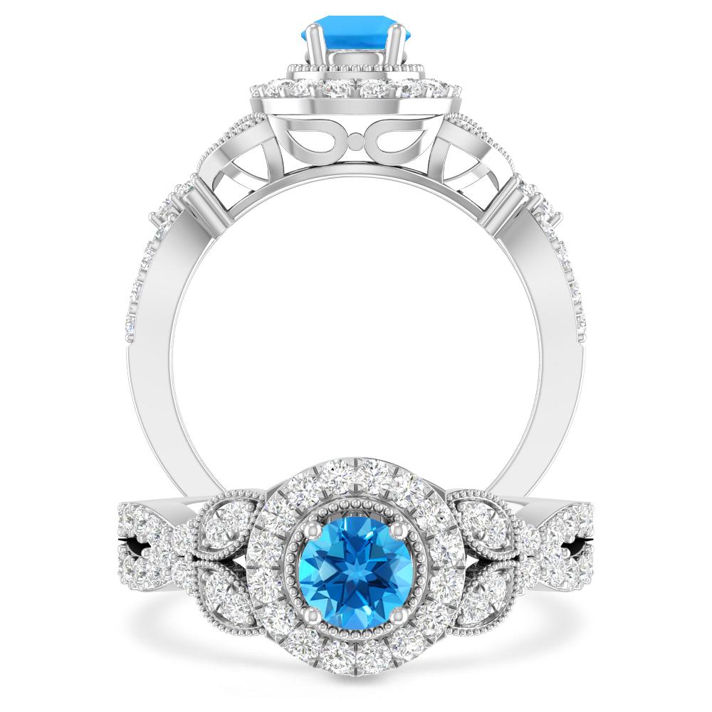 White Gold - Blue Topaz