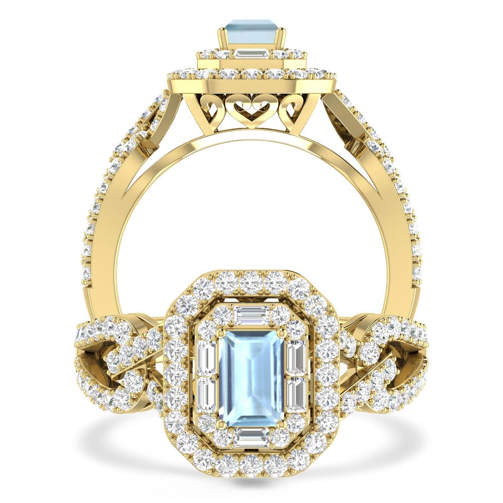 Yellow Gold - Aquamarine