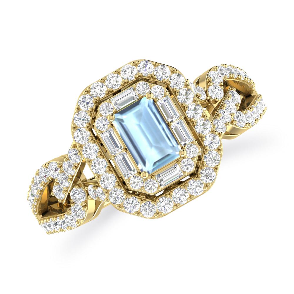 Yellow Gold - Aquamarine