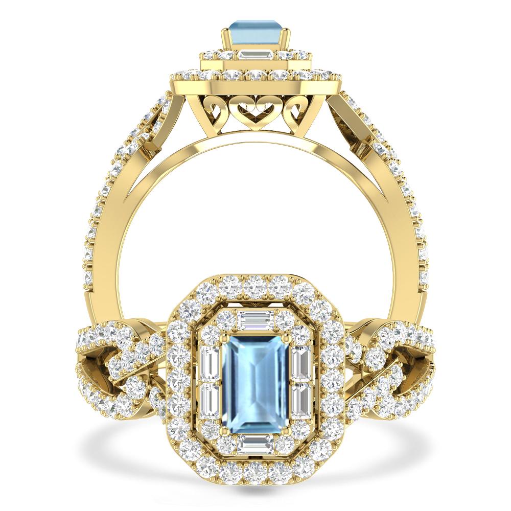 Yellow Gold - Aquamarine