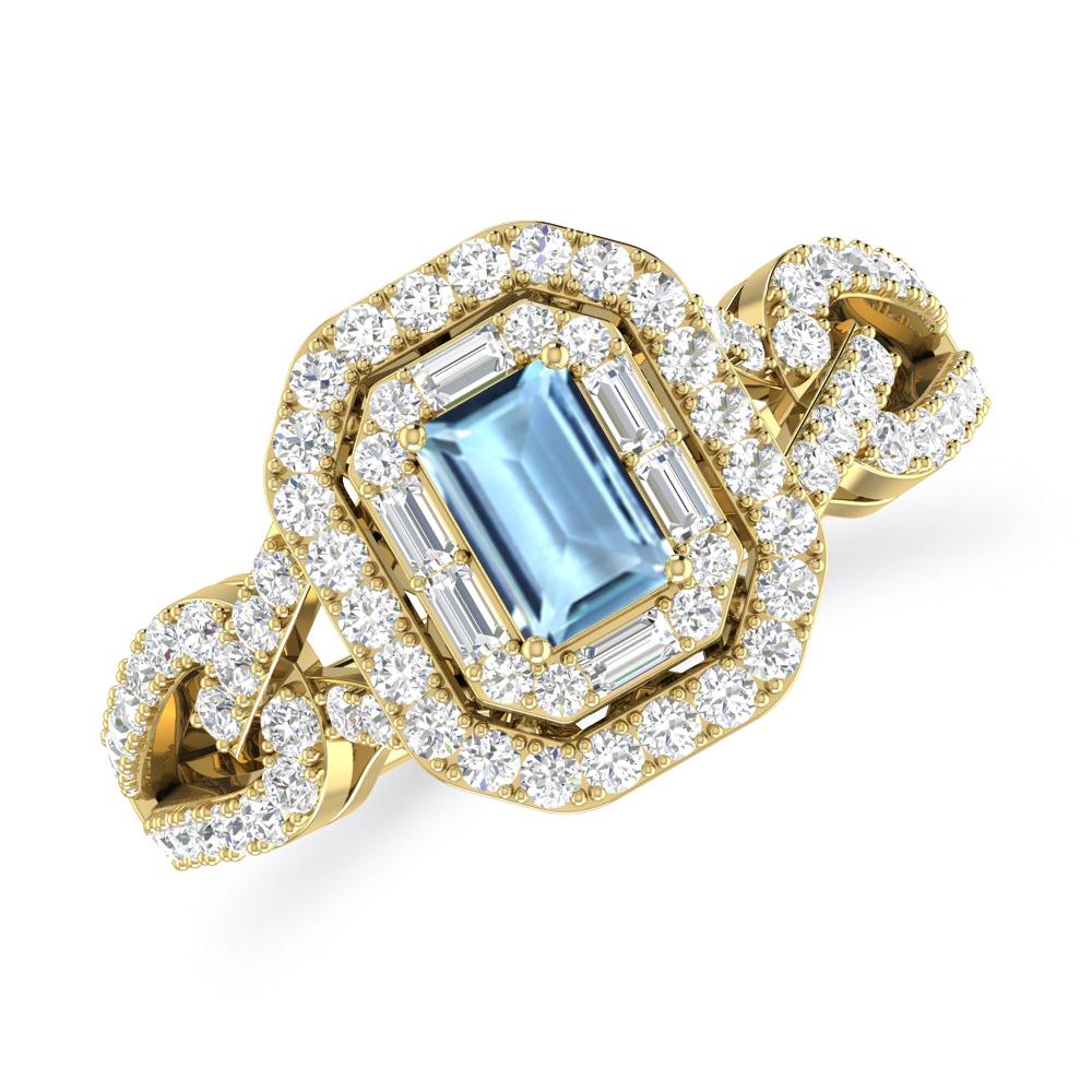 Yellow Gold - Aquamarine