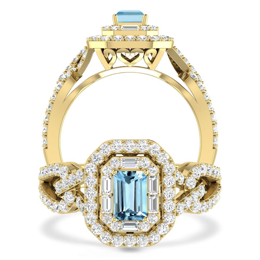 Yellow Gold - Aquamarine