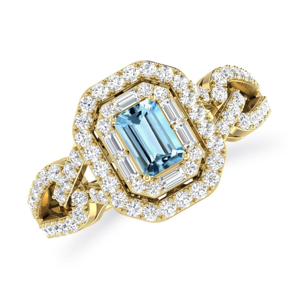 Yellow Gold - Aquamarine