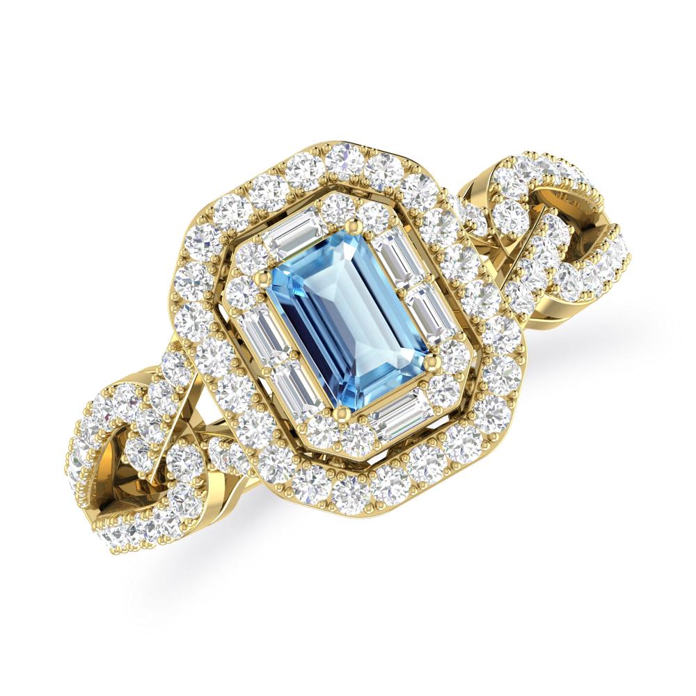 Yellow Gold - Aquamarine