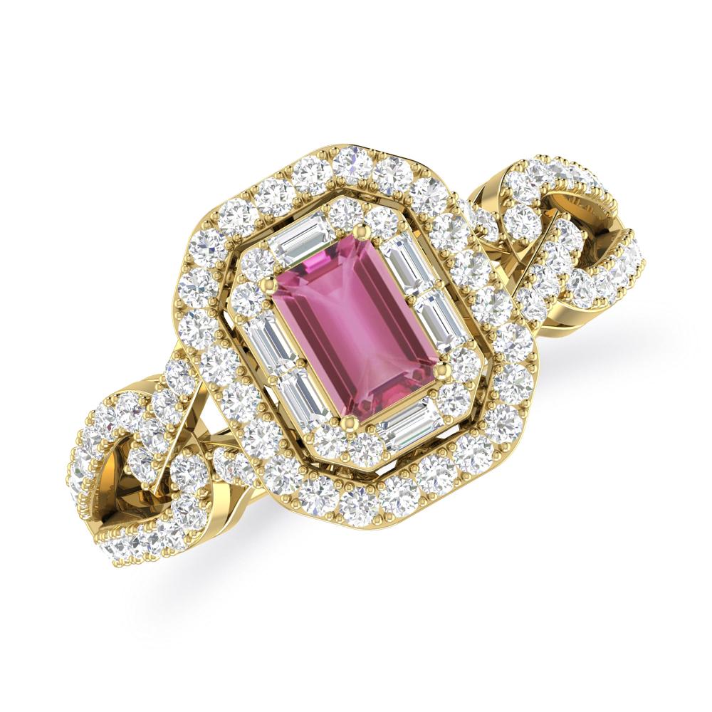 Yellow Gold - Pink Tourmaline