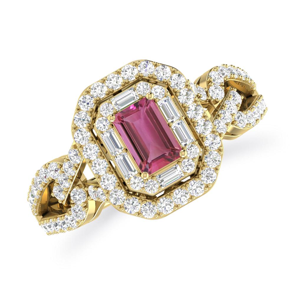 Yellow Gold - Pink Tourmaline