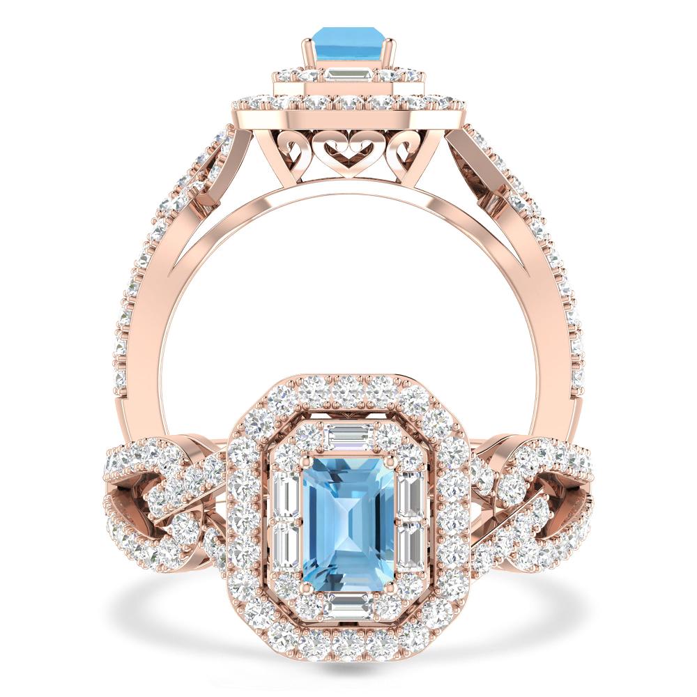 Rose Gold - Blue Topaz