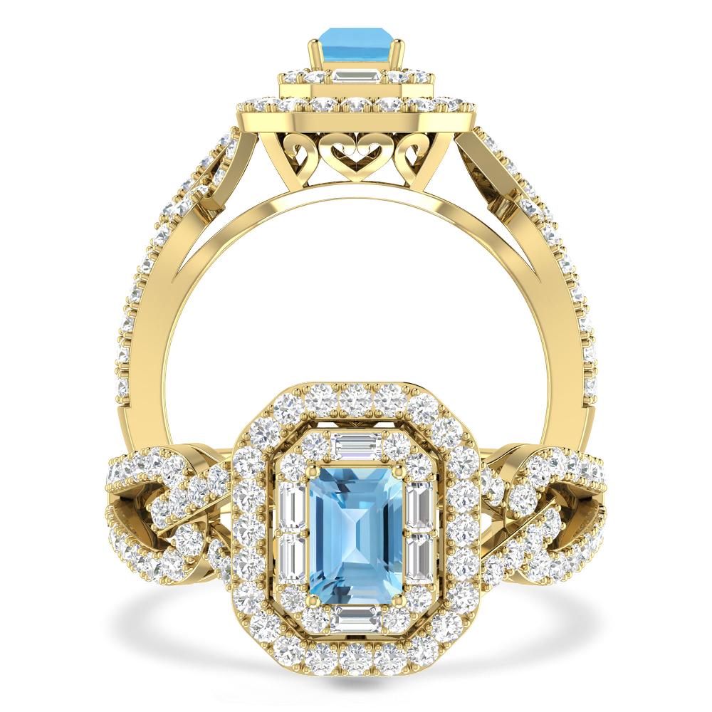 Yellow Gold - Blue Topaz