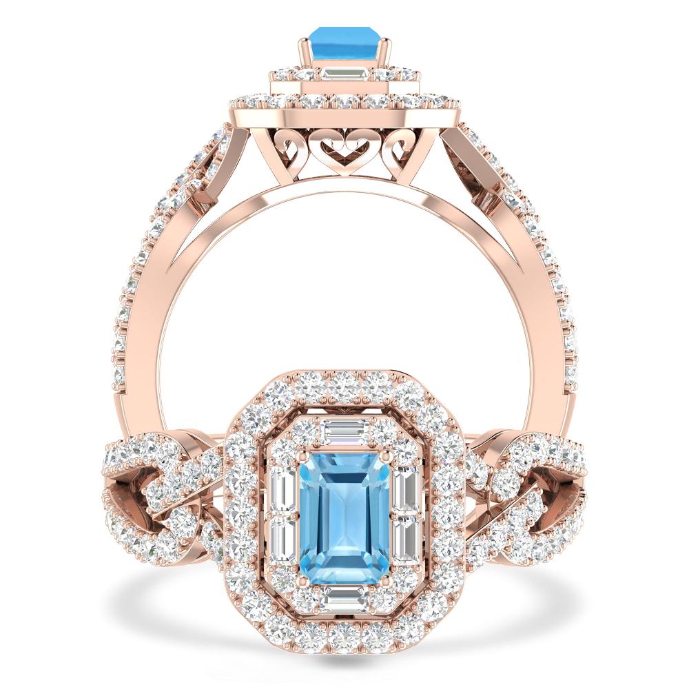 Rose Gold - Blue Topaz