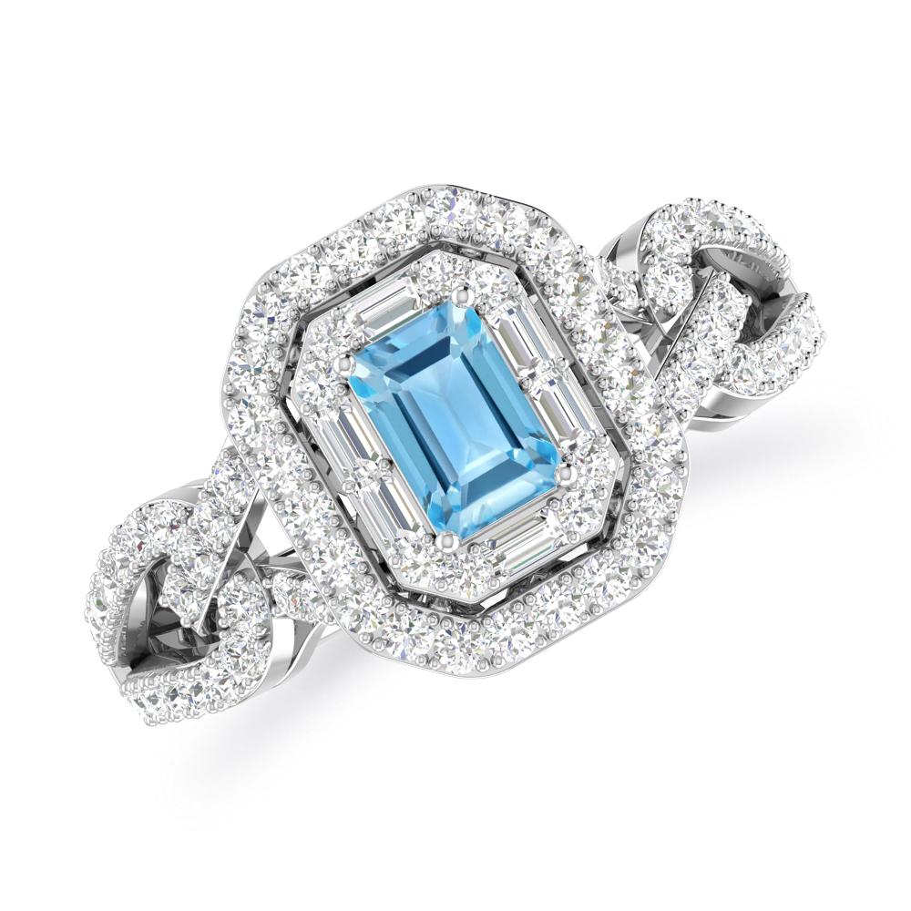 White Gold - Blue Topaz