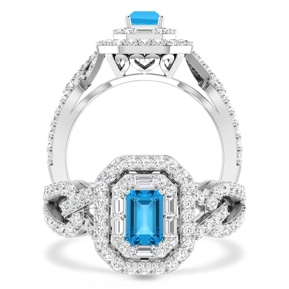 White Gold - Blue Topaz