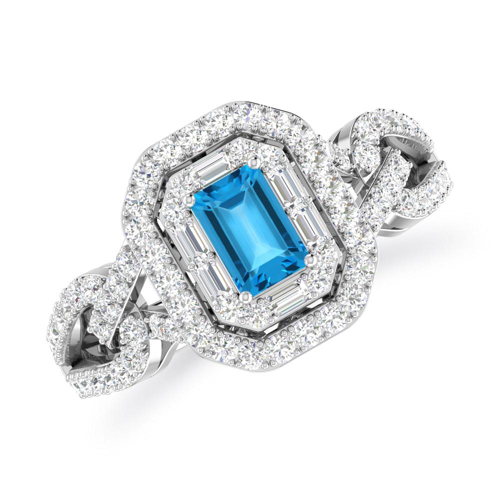 White Gold - Blue Topaz