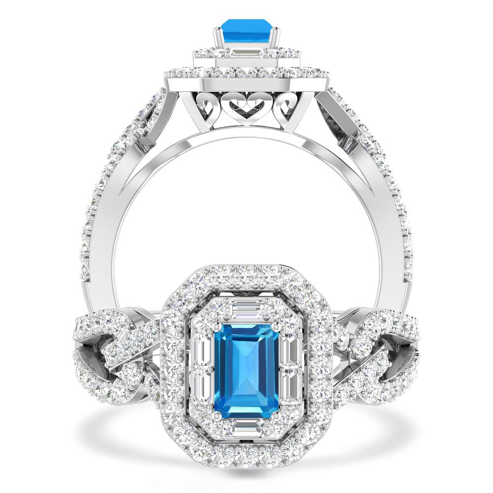 White Gold - Blue Topaz