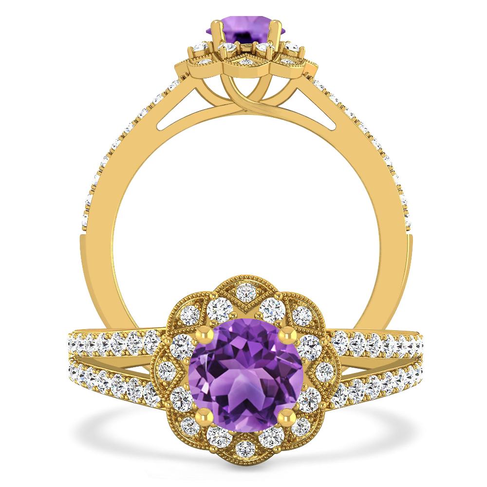 Yellow Gold - Amethyst