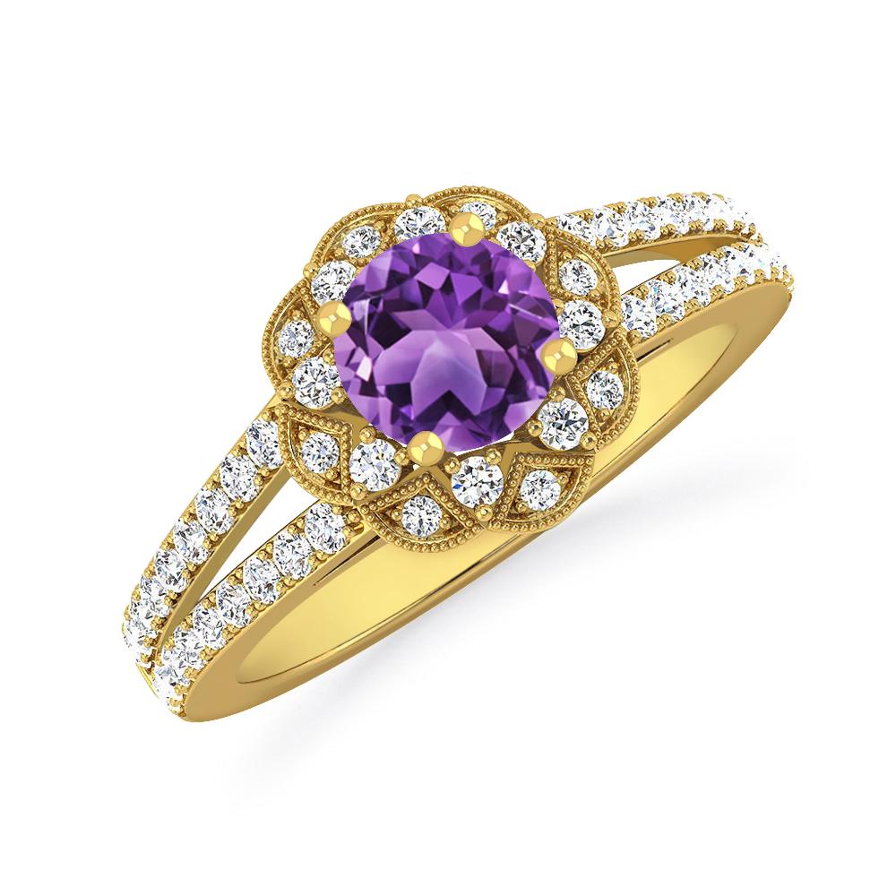 Yellow Gold - Amethyst