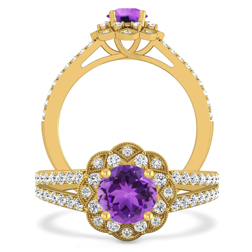 Yellow Gold - Amethyst