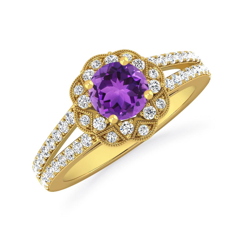 Yellow Gold - Amethyst