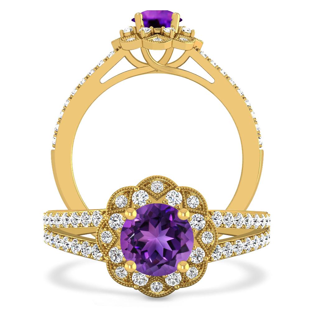 Yellow Gold - Amethyst