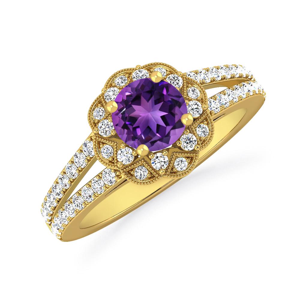 Yellow Gold - Amethyst