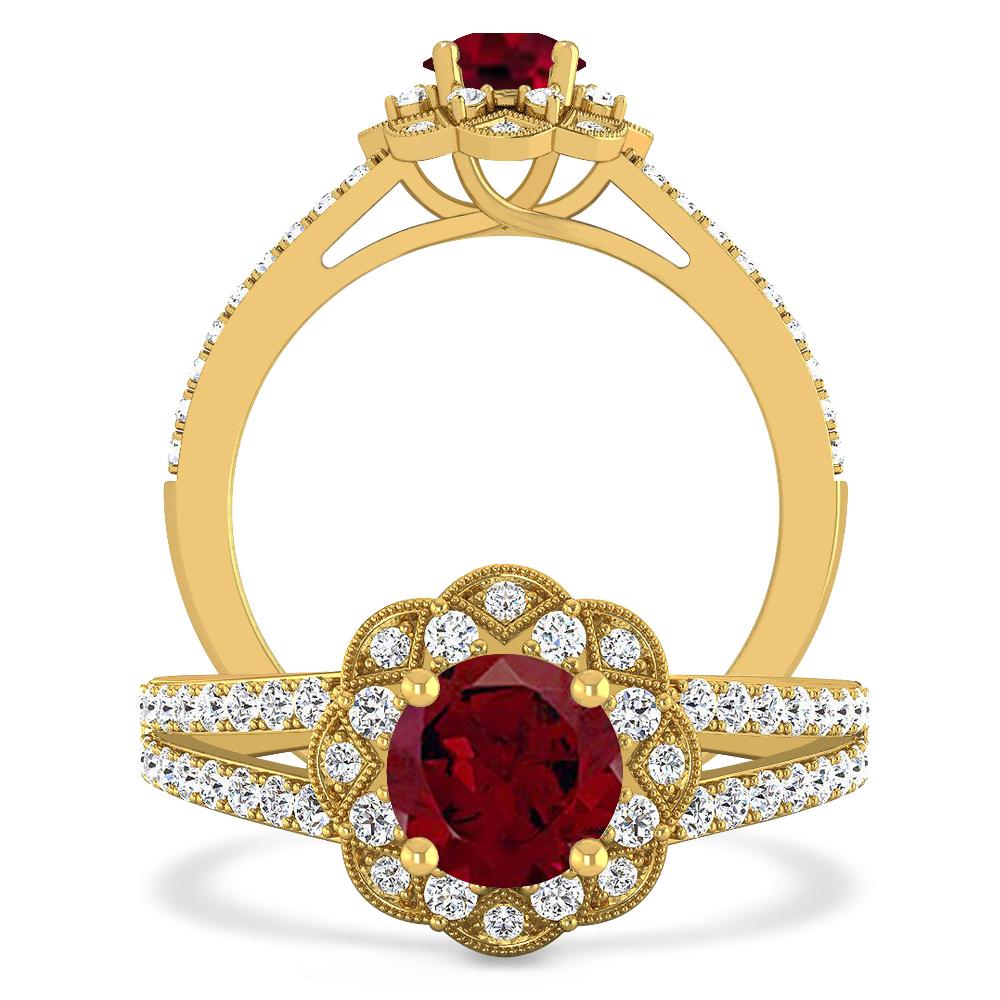 Yellow Gold - Garnet