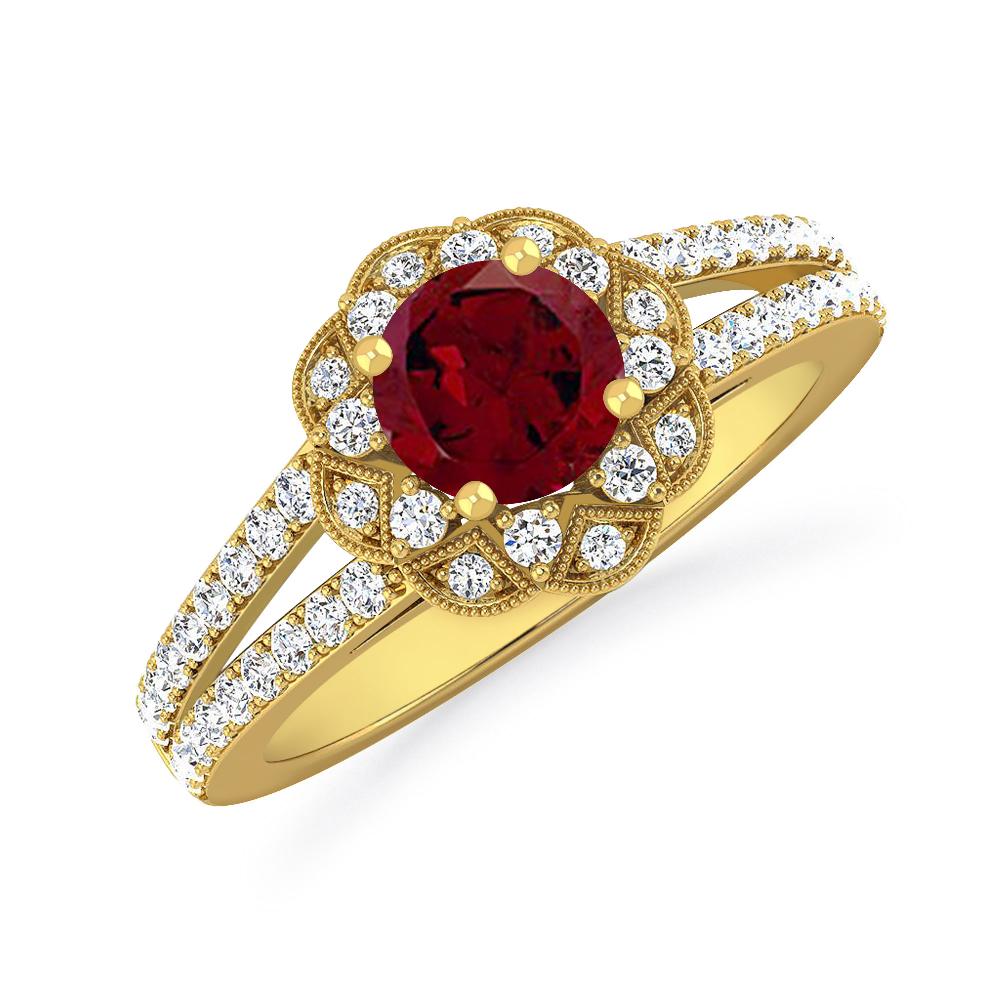 Yellow Gold - Garnet