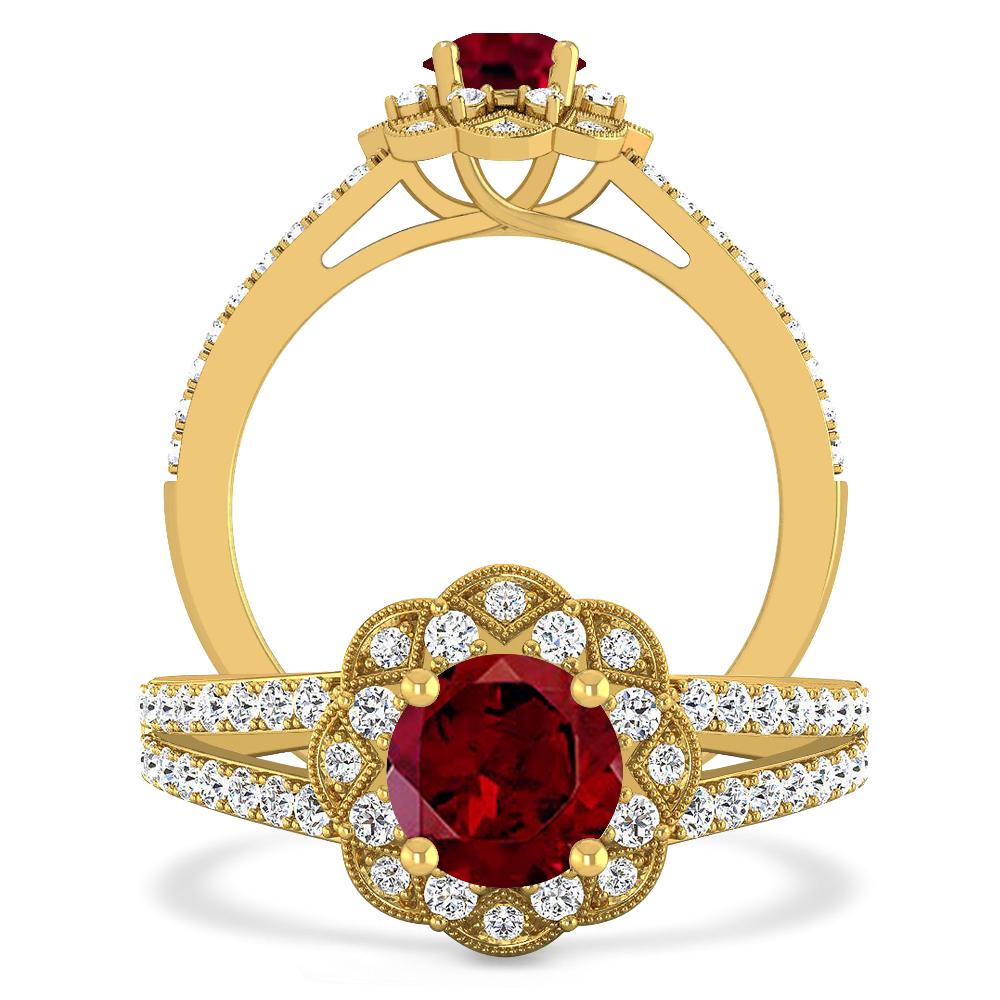 Yellow Gold - Garnet