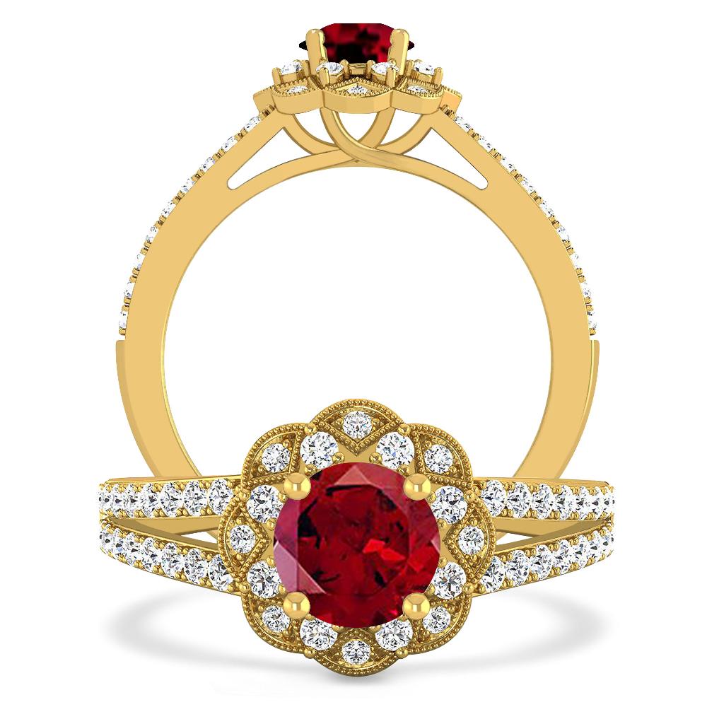 Yellow Gold - Garnet