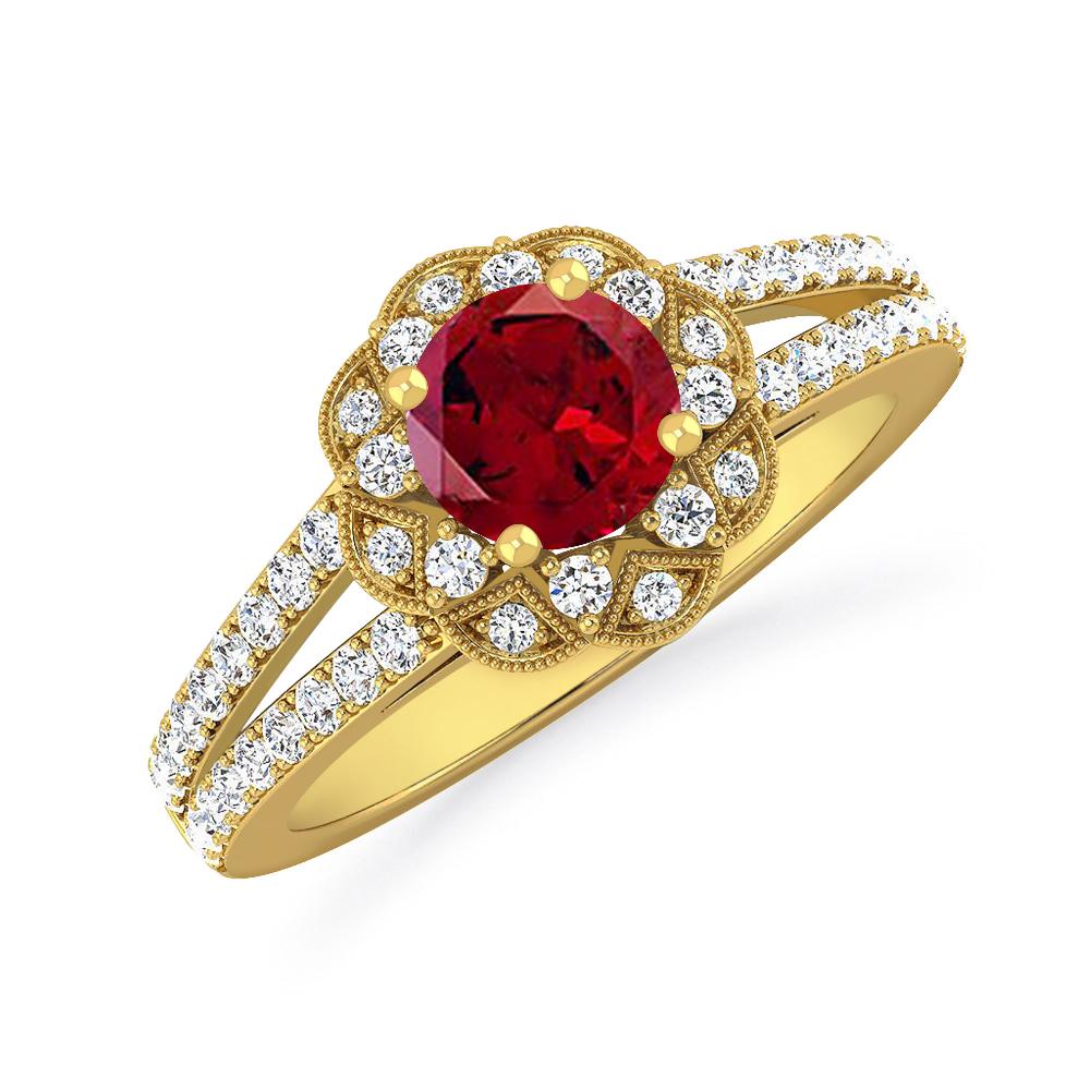 Yellow Gold - Garnet