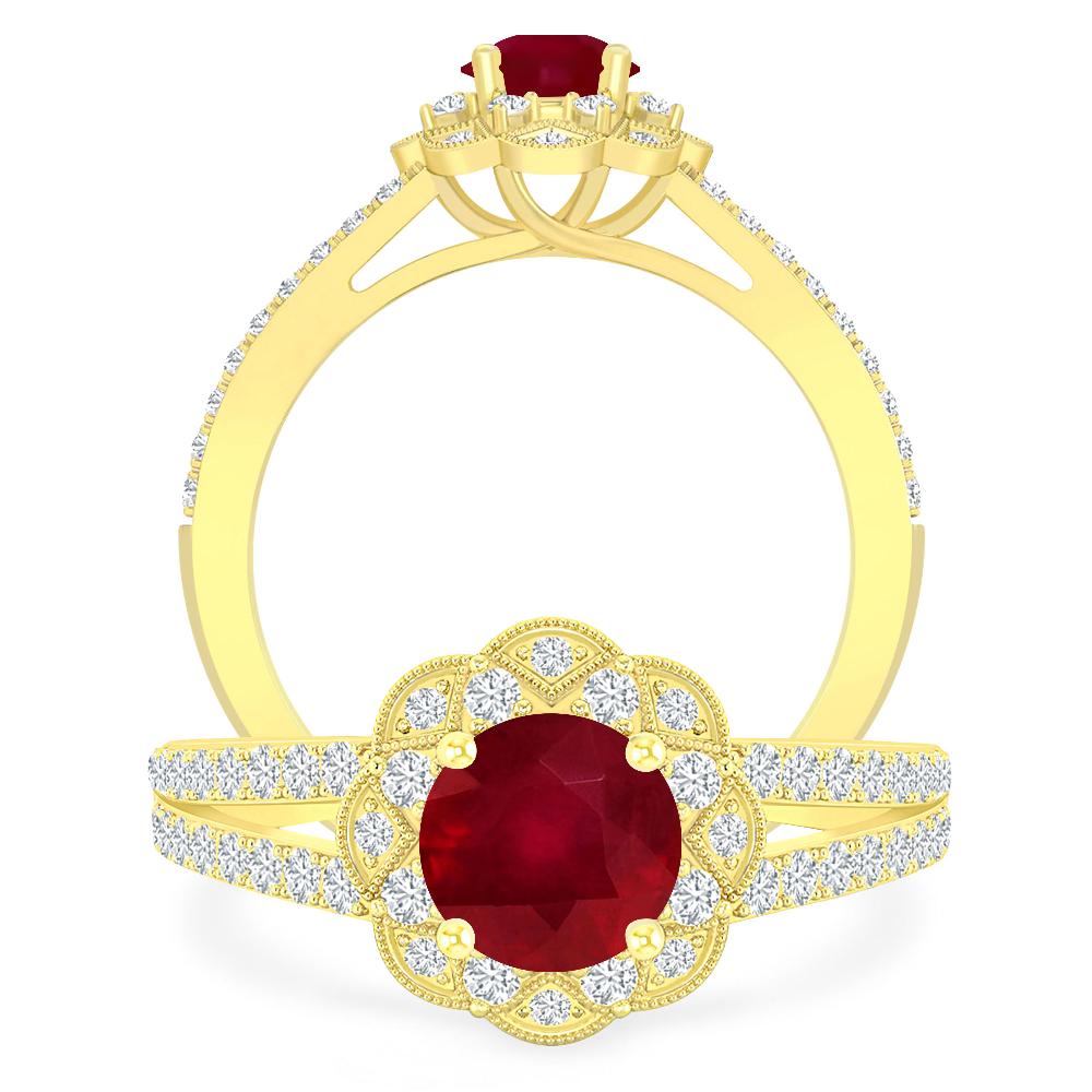 Yellow Gold - Ruby