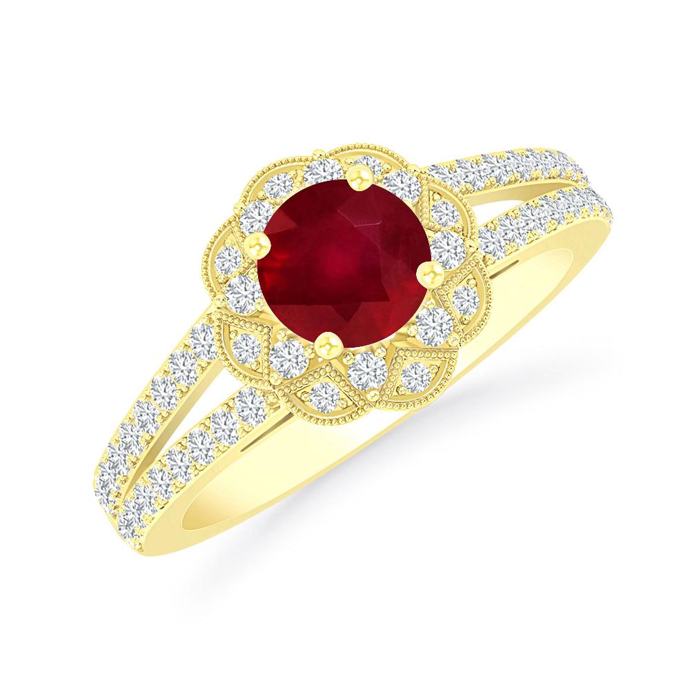 Yellow Gold - Ruby