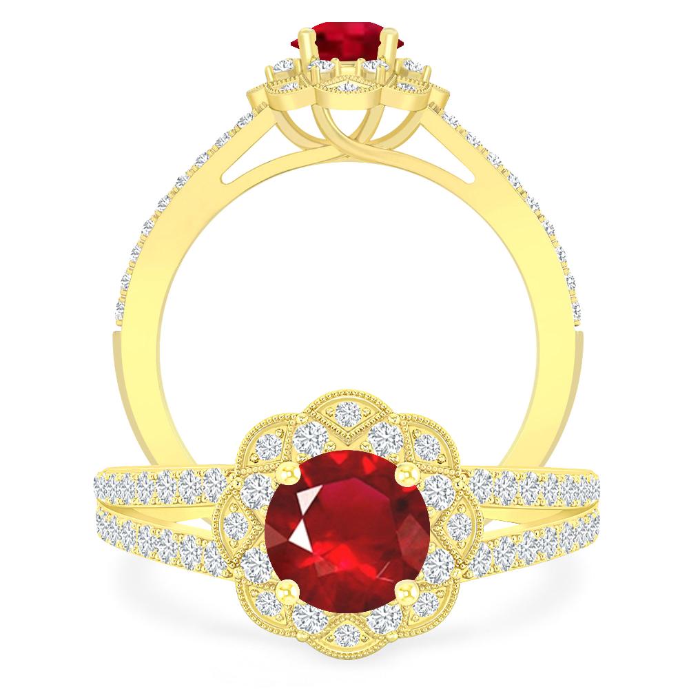 Yellow Gold - Ruby