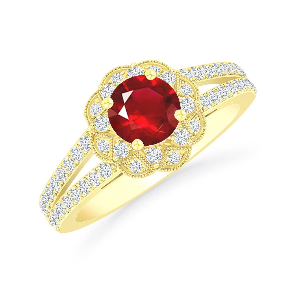 Yellow Gold - Ruby