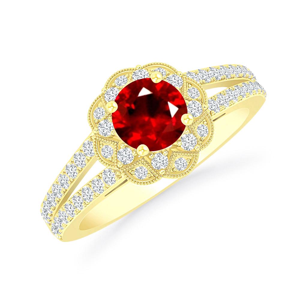 Yellow Gold - Ruby