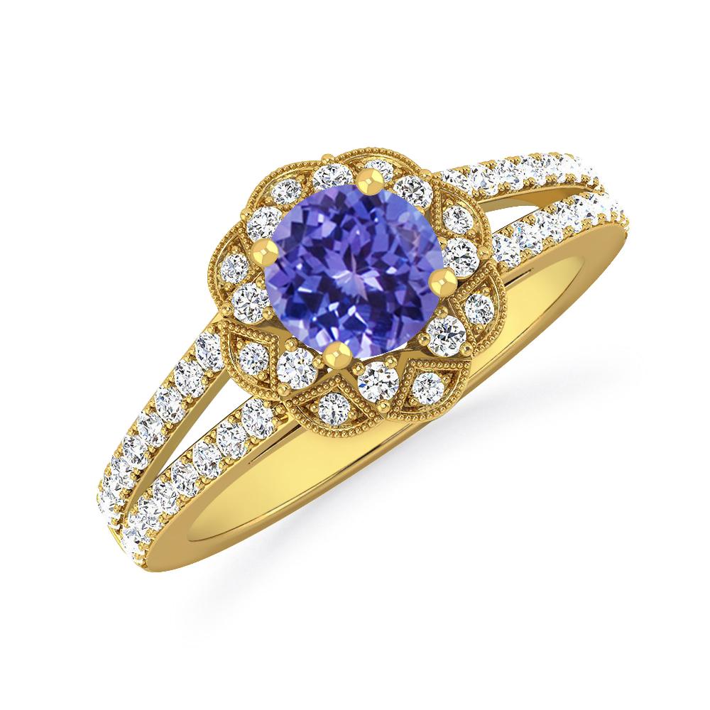 Yellow Gold - Tanzanite