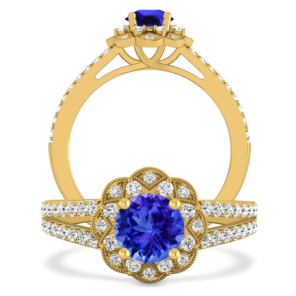 Yellow Gold - Tanzanite