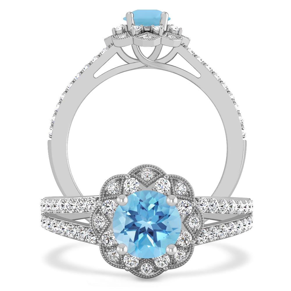 White Gold - Blue Topaz