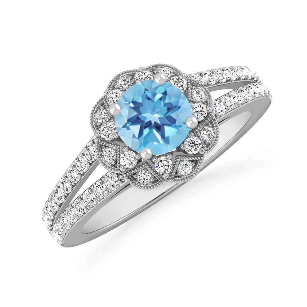 White Gold - Blue Topaz