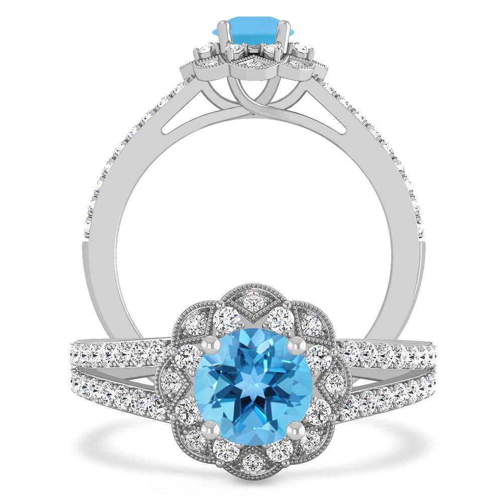 White Gold - Blue Topaz