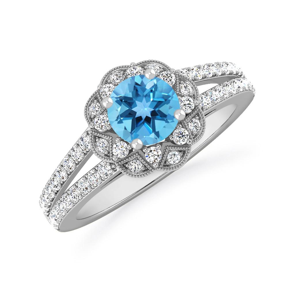 White Gold - Blue Topaz