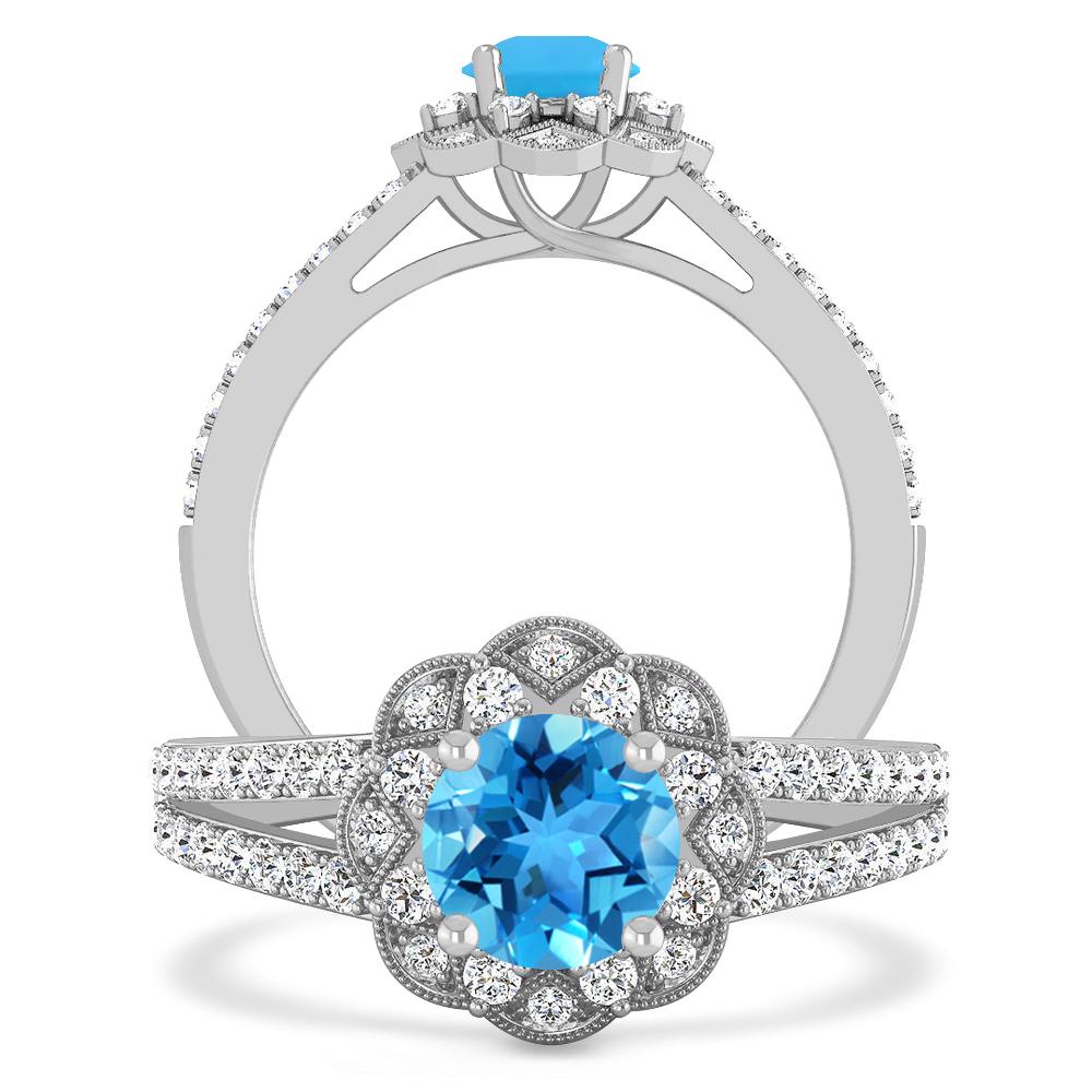 White Gold - Blue Topaz