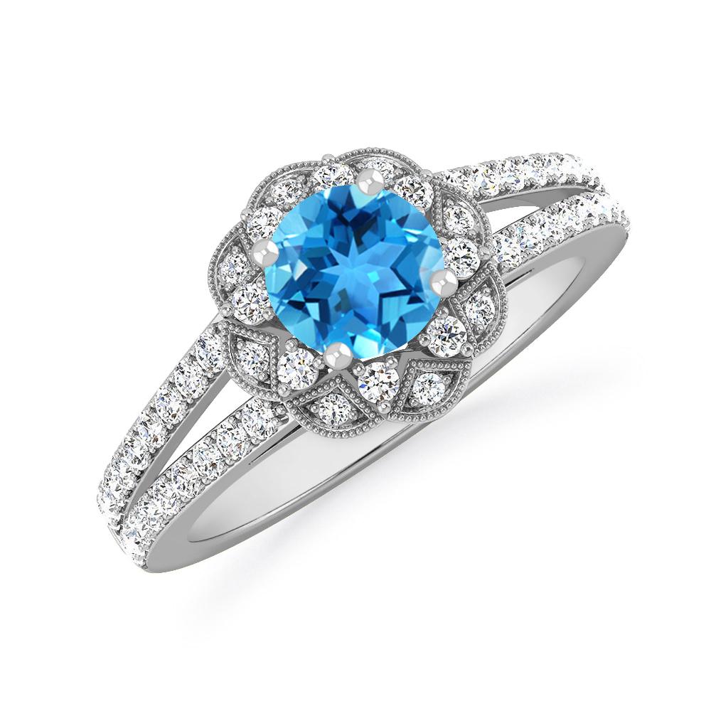 White Gold - Blue Topaz