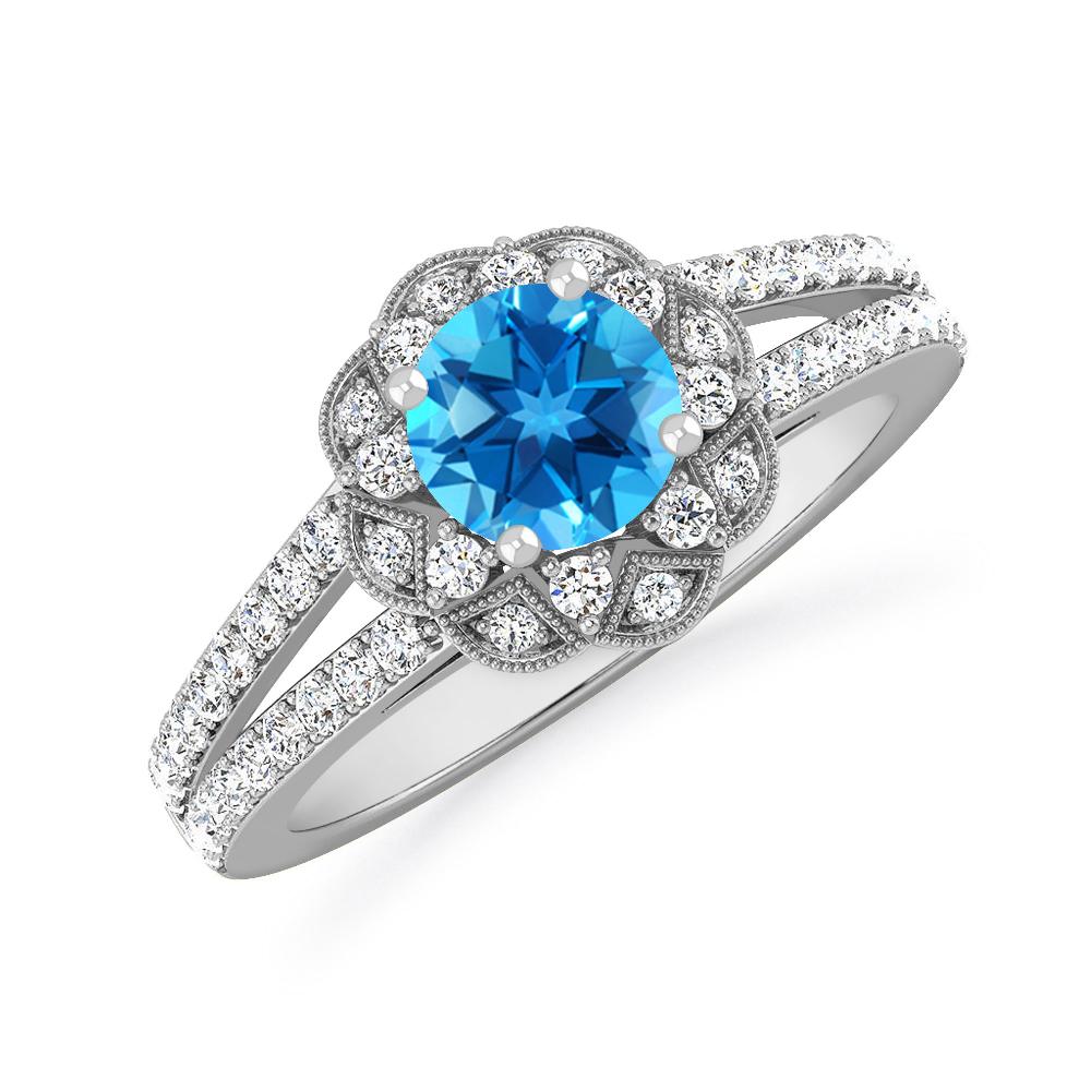 White Gold - Blue Topaz