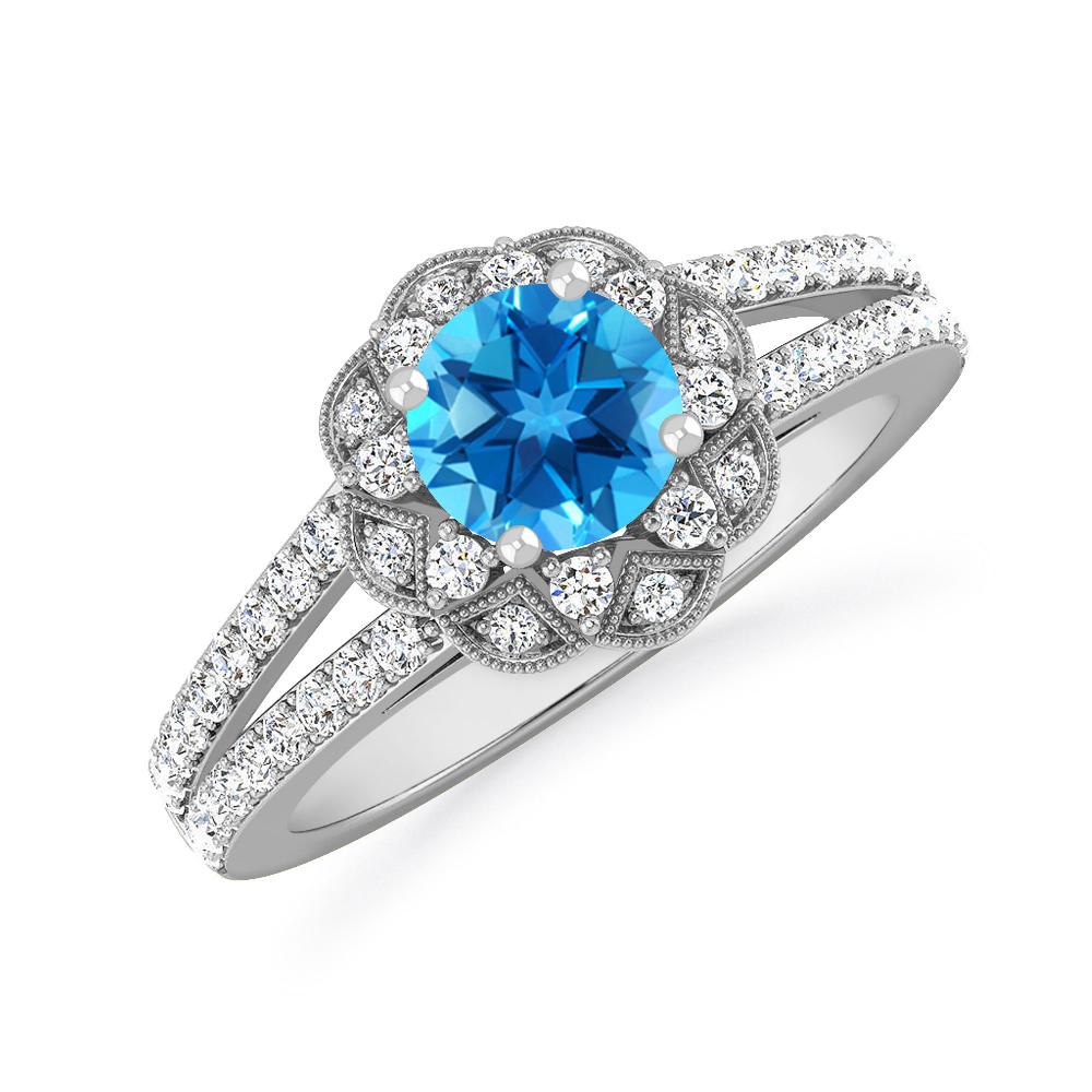 White Gold - Blue Topaz