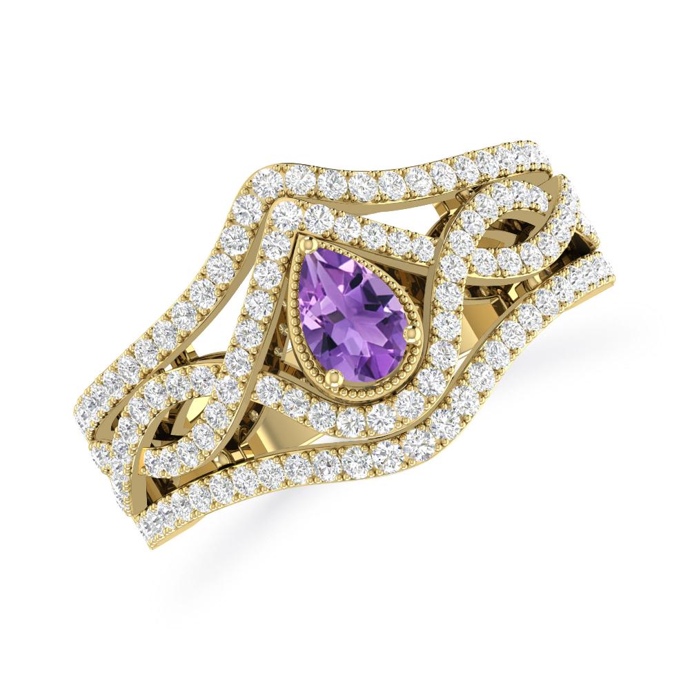 Yellow Gold - Amethyst