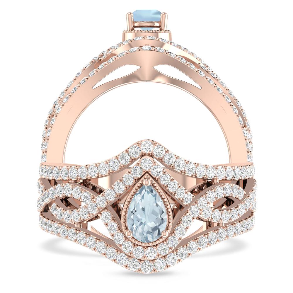 Rose Gold - Aquamarine